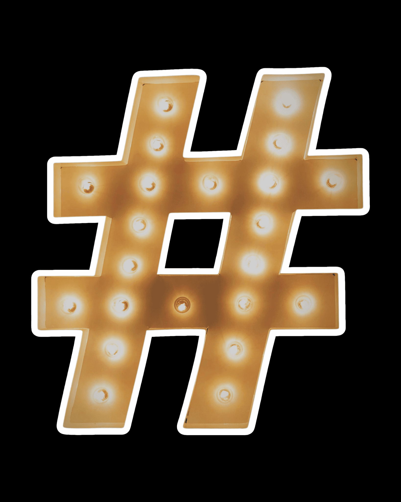 Bild eines Hashtags. Ein Zeichen das in sozialen medien genutzt wird um Wörter zu bestimmten Themen zu markieren.